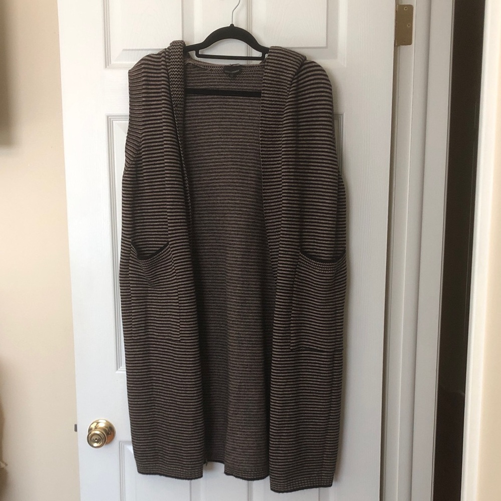 NWOT Coco + Carmen Striped Hooded Sweater Vest sz L/XL